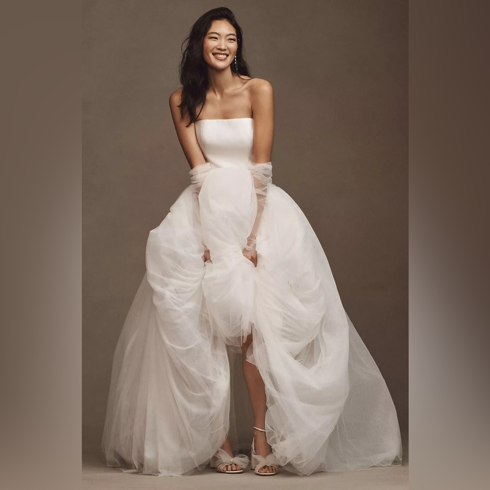 Jenny by Jenny Yoo Georgina Strapless Corset Drop-Waist Tulle Wedding Gown - Picture 3 of 12